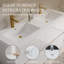 Meuble-lavabo double 60 po de style moderne avec comptoir à surface solide intégré et 2 lavabos, 4 tiroirs à fermeture en douceur-931105091