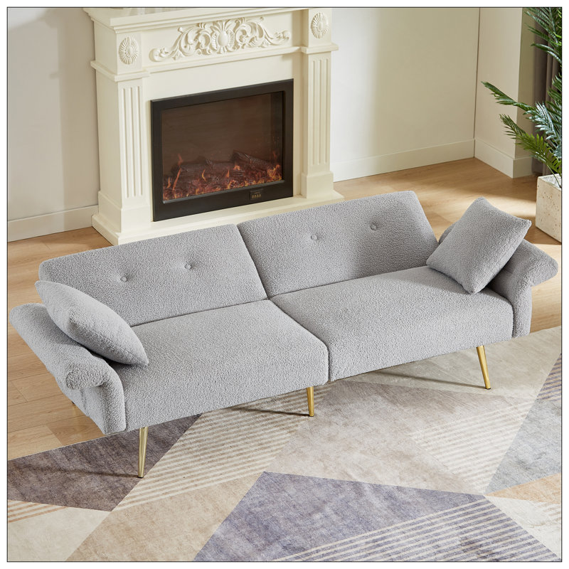 Canapé-lit d'appoint rembourré Modern Modern, Gris