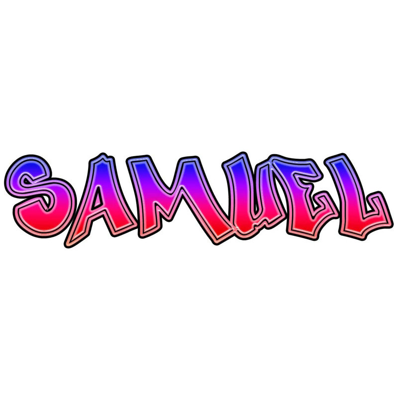 Adhésif décoratif graffiti personnalisé, Bleu / Rouge, H 12 po x l 40 po