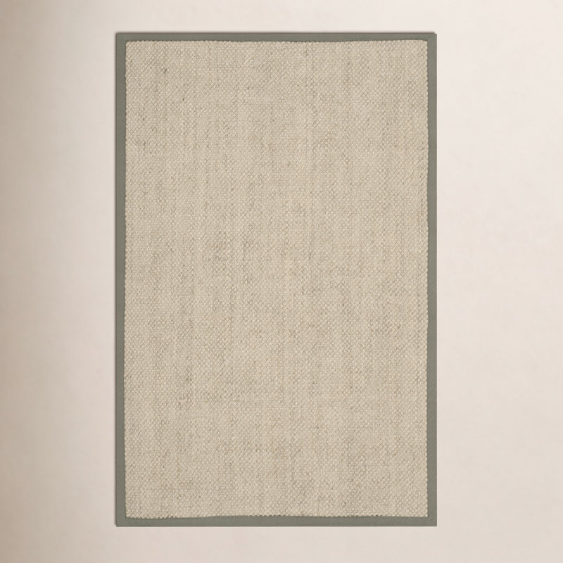 Tapis beige / vert en jute / sisal, Rectangle 9 pi x 12 pi