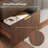 22.4"Fluted Wooden Nightstand with Charging Station and LED light,2-Drawers