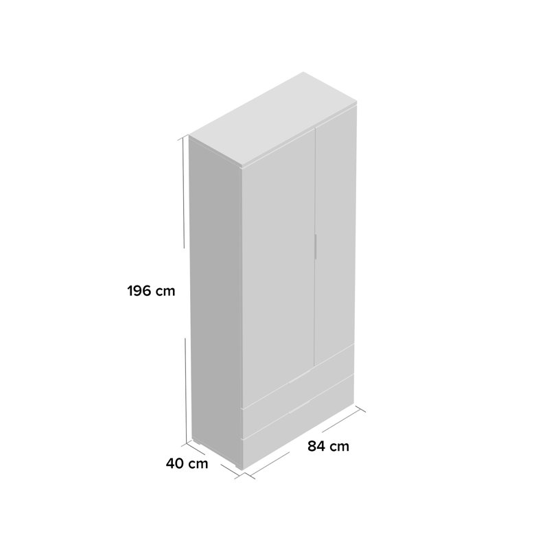 Edisson 2 Door Manufactured Wood Wardrobe