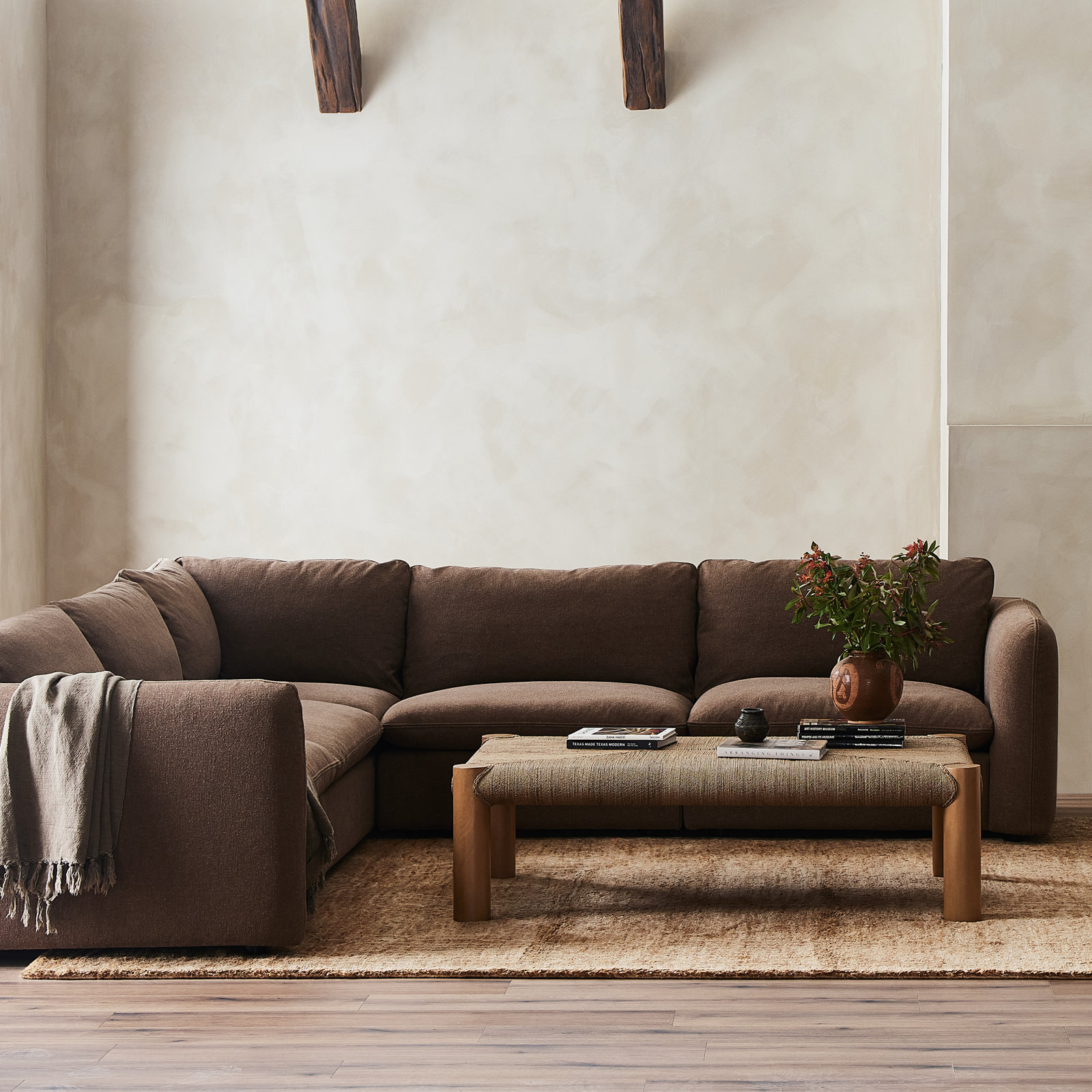 Margorie Upholstered L-Sectional, Antwerp Cafe Linen Blend