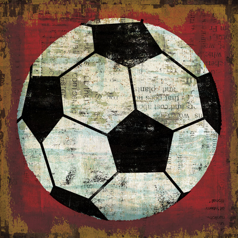 Ball IV On Red by Michael Mullan - Wrapped Canvas Painting, 51cm H x 51cm W