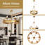 6-Light Black Wagon Wheel Chandelier – Rustic Industrial Pendant Lighting for Dining Room & Foyer-416358772