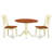 3 Piece Kitchen Table Set for Small Spaces Contains a Round Dining Table with Dropleaf and 2 Dining Room Chairs, Buttermilk & Cherry-2123245006-2060060073-2060060078