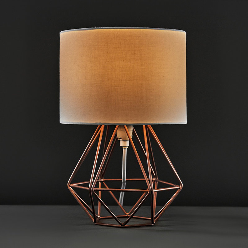 Bartelt Metal Table Lamp, Copper, White, Yes