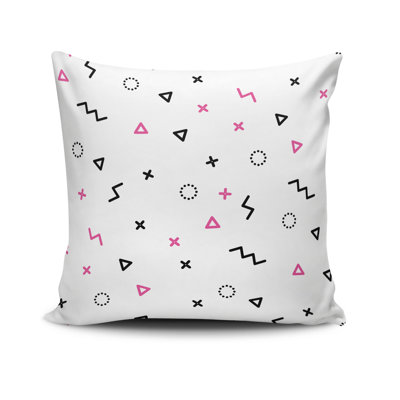 Housse de coussin décorative Eryl, 17 x 17 pouces, 50% coton / 50% polyester | Lavable à la machine à 104 ° F, repassable, fermeture à glissière dissimulée | Parfait pour le salon, la chambre à coucher et la décoration intérieure élégante