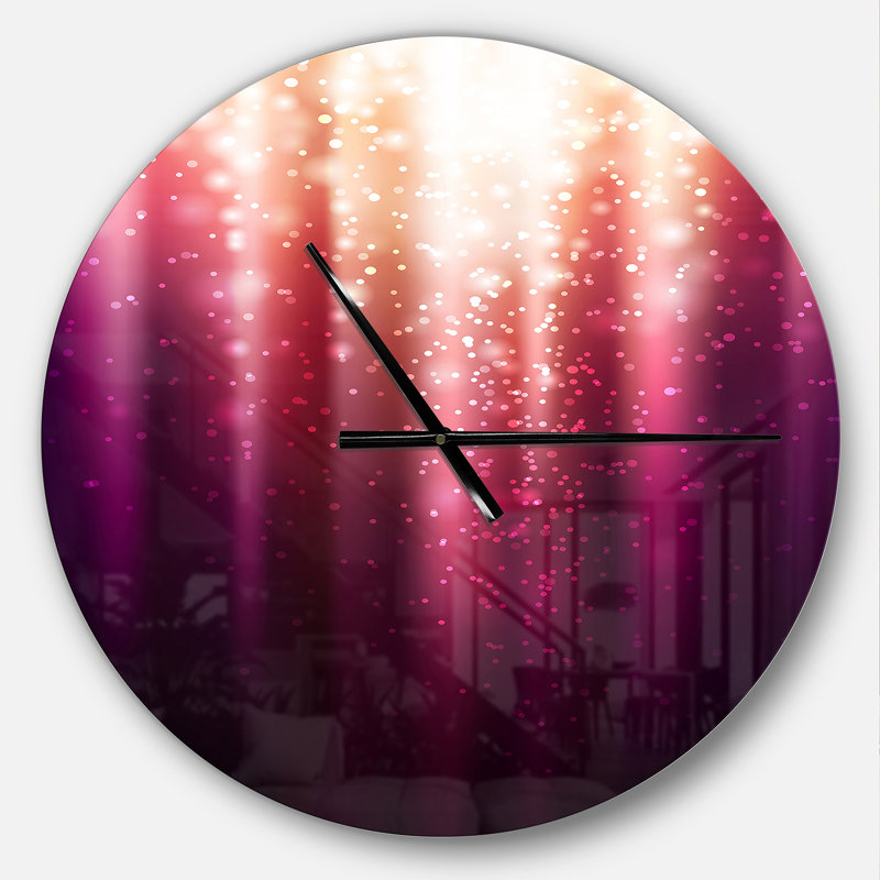 Mauve avec lumière magique - horloge murale moderne, Moyen