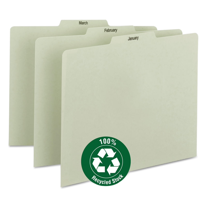 Smead® Monthly Top Tab File Guide Set Paper Flat Files Open