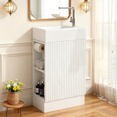   Ensemble de meuble-lavabo moderne simple 18,6 po Sangre, armoire de rangement réversible pour petits espaces Sangre
