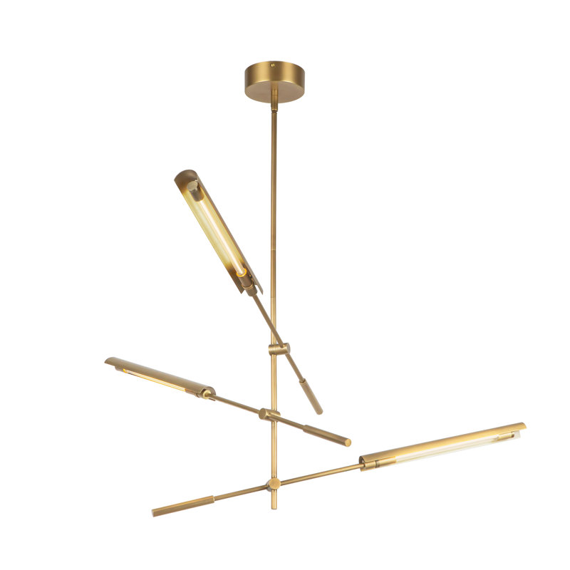 Astrid 4 - Light LED Chandelier, Vintage Brass
