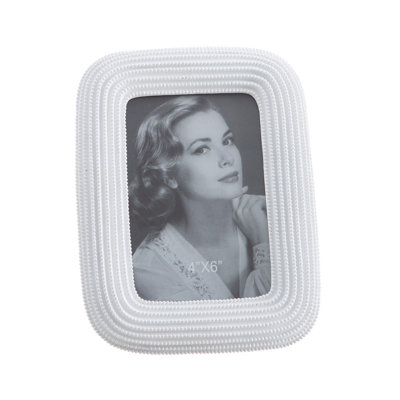 Doggett White Beaded Picture Frame