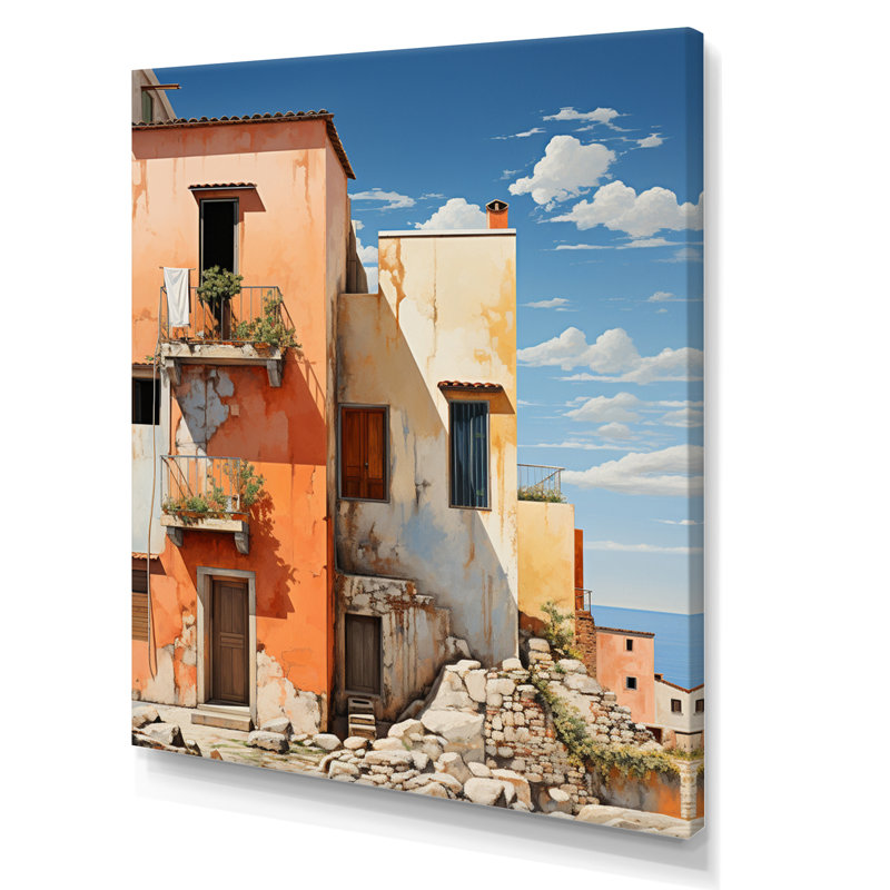 Zulte Italie tons terre cuite Fontanas, Toile tendue, H 20 po x l 12 po x P 1 po