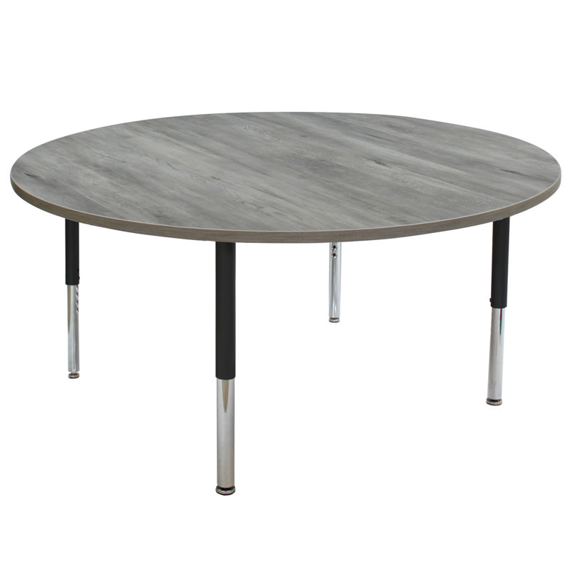 Table d'activité avec pieds réglables La Madera, H 31,5 po x L 60 po x l 60 po, Bois gris clair / noir, Super