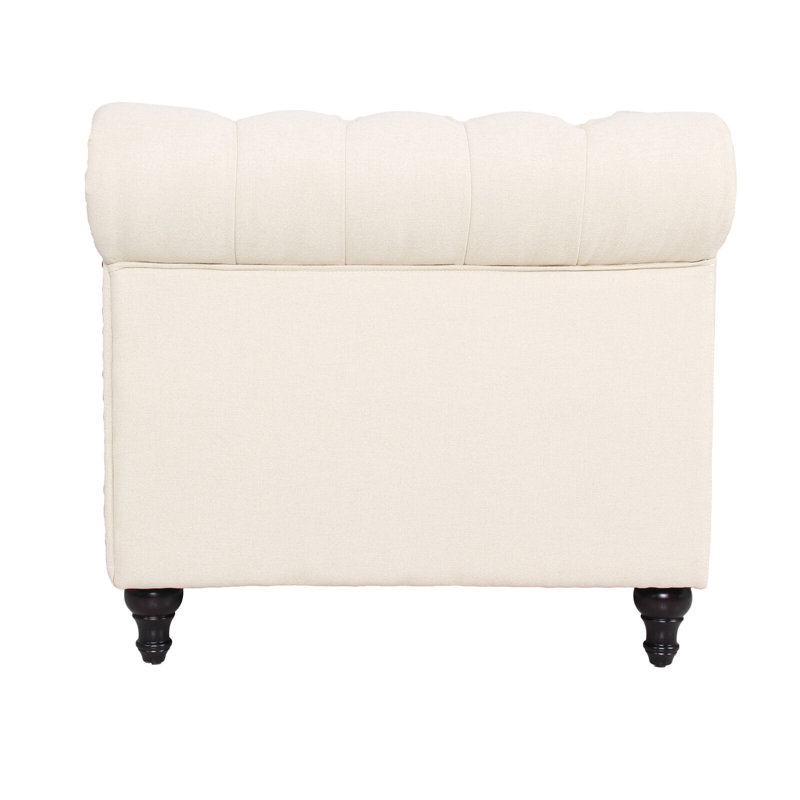 Upholstered Armchair, Linen, Neutral