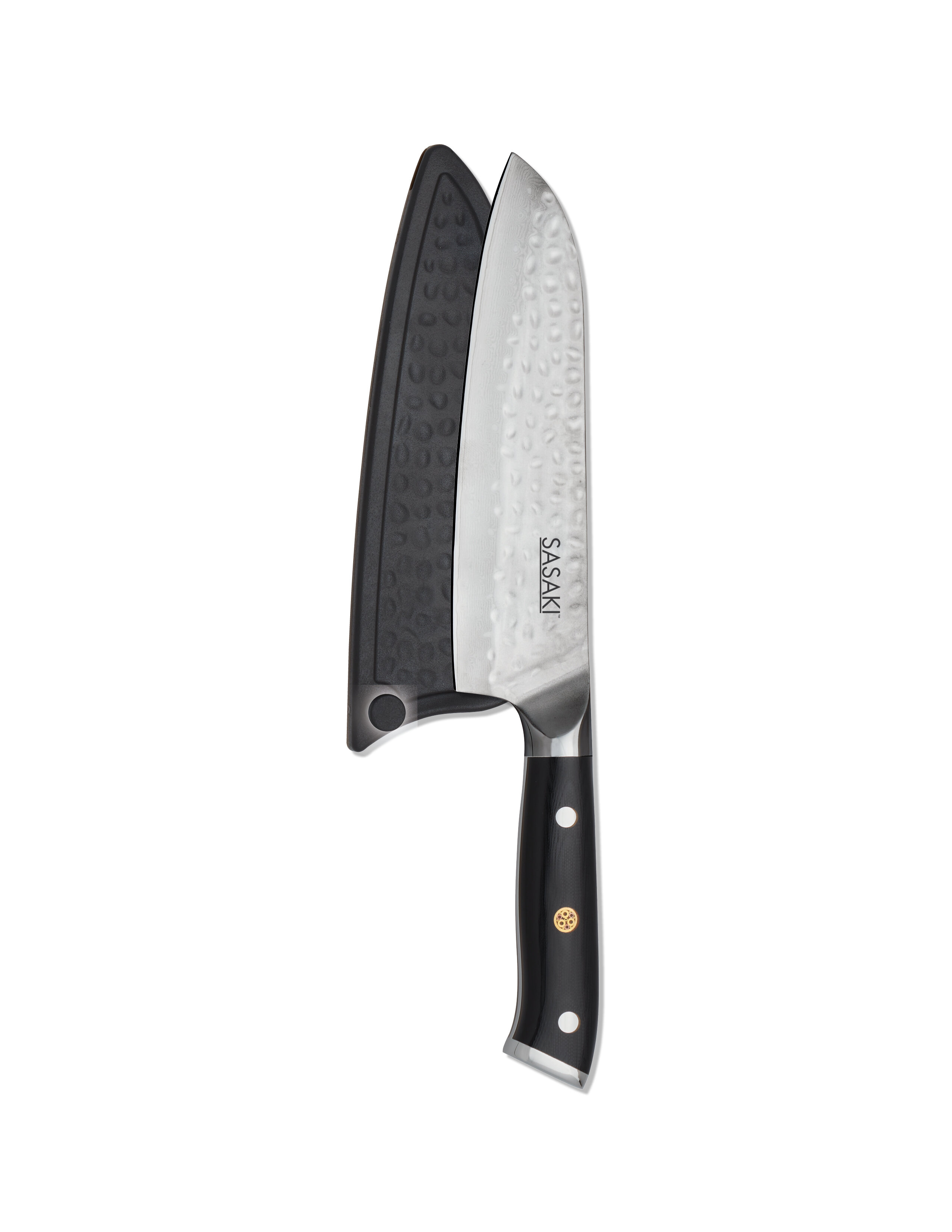 Santoku Knife 7 | Double Bevel | Black Acacia Wood Sheath | Ronin Series | Dalstrong