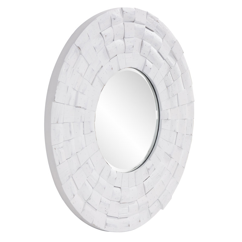 Mervin Solid Wood Round Mirror