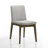 5-Piece Round Dining Set, Seats 4, 47.2" Pedestal Dining Table & 4 Tall-Back Grey Upholstered Chairs