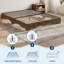 Structure de lit plateforme double en bois, lit bas sans tête de lit Wave Design, sans bruit, naturel-130082782-130082784