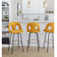 Tabouret de bar contemporain pivotant à hauteur fixe et repose-pieds rond - ensemble de 2-1010860616-1012660205