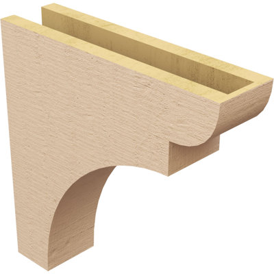 4"W x 16"D x 16"H Yorktown Rough Cedar Woodgrain TimberThane Corbel, Primed Tan