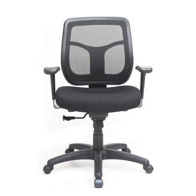 Chaise de bureau pivotante à dossier moyen Apollo avec assise rembourrée TEMPUR® et dossier en filet