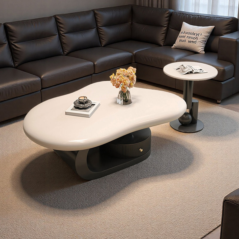 Ensemble de tables basses Home, H 17,71 po x L 47,24 po x l 31,1 po, Blanc, Noir