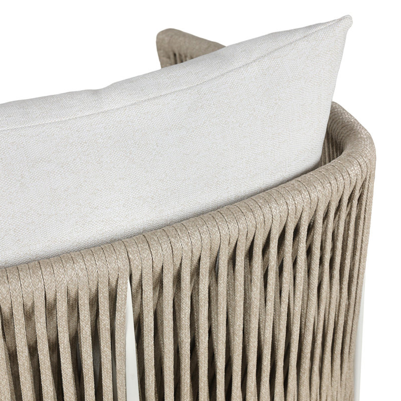 Porto Outdoor Swivel Lounge Chair, Ivory Rope, Alessi Linen