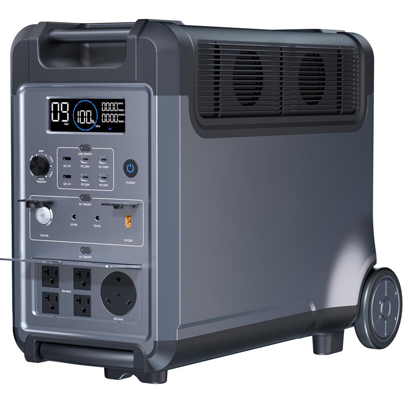 Portable Power Station, 3840Wh LiFePO4 Battery, 3600W Electric Solar Generator, Includes Waterproof Cover, for Garage, Home, Off-Grid Living, Camping, RVs, Outdoor Adventures & Power Outages
