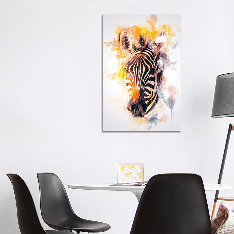 Zebra Head 1 Piece Wrapped Canvas Wall Art, 101.6cm H x 66.04cm W