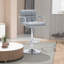 Tabouret de bar pivotant contemporain réglable gris avec accoudoirs chromés et confort coussiné