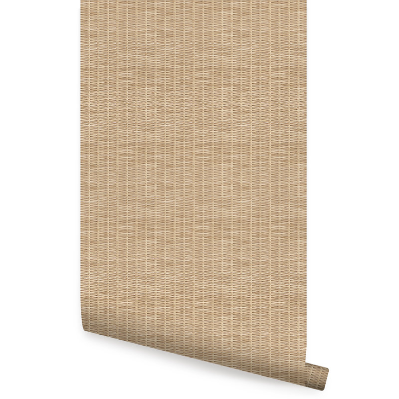 Amersfoort Weave Peel And Stick Wallpaper Tile, Natural, 2' W x 18' H
