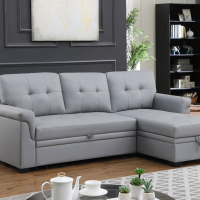 Canapé-lit modulaire réversible en cuir Vegan