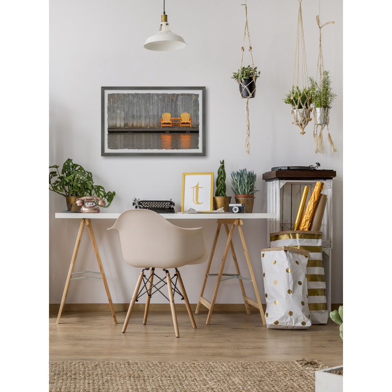Golden Chairs - Single Picture Frame Painting, 41 cm H x 61 cm W