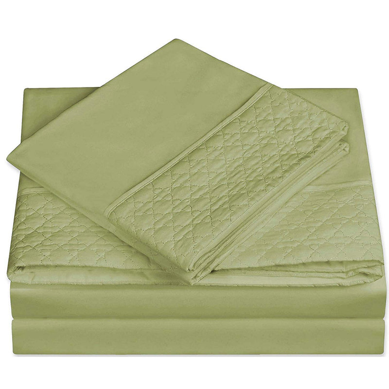 Microfiber Sheet Set, Queen Sheet Set with 2 Pillowcases, Sage
