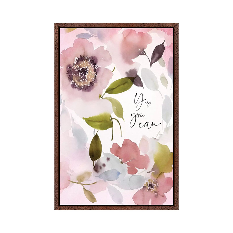 Yes You Can by Stephanie Ryan - Print on Canvas, Classic Brown Wood Floater Framed, 66.04cm H x 45.72cm W x 3.81cm D