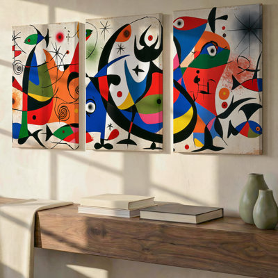 3 Pieces Exculisive Modern Abstract Floral Large Wall Art with Bold, Modern Canvas Decor for Living Room, Bedroom, Office and Home, Ready to Hang