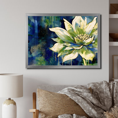 " Green Blue Lotus Reflections "