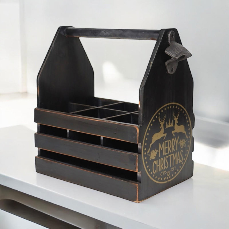 Anjelica 6 Bottle Tabletop Wine Bottle Rack, Black