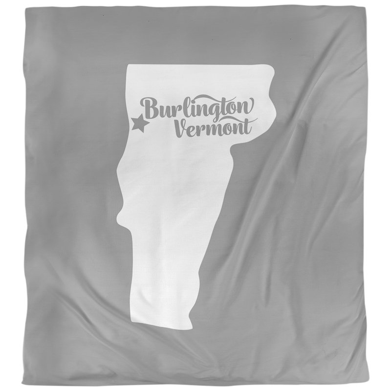 Housse de couette réversible simple burlington vermont, Housse de couette simple TG, Gris, Polyester brossé