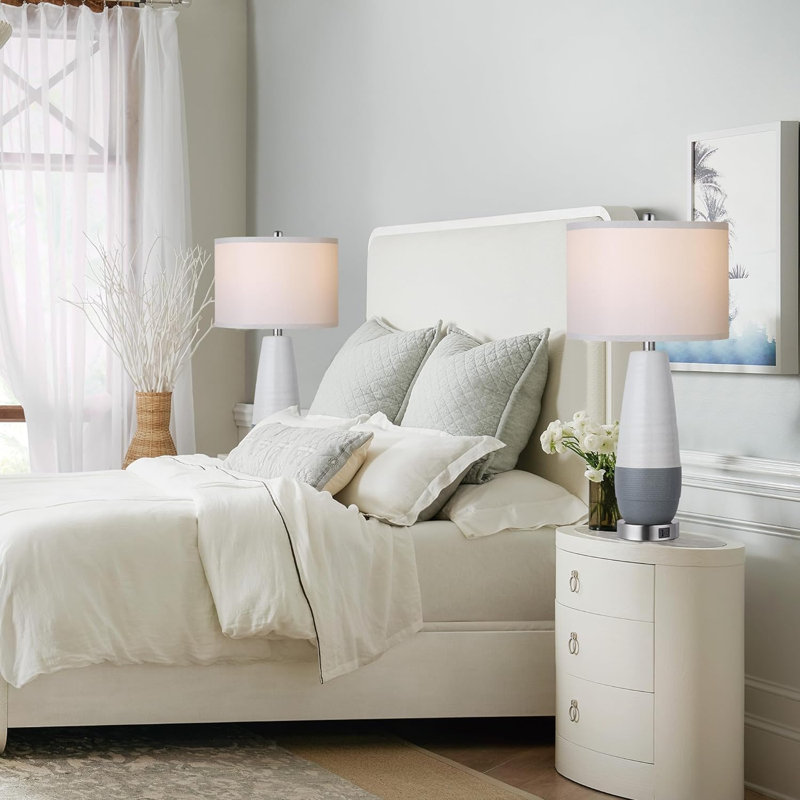 Ensemble de 2 lampes de table 27 "USB Ports