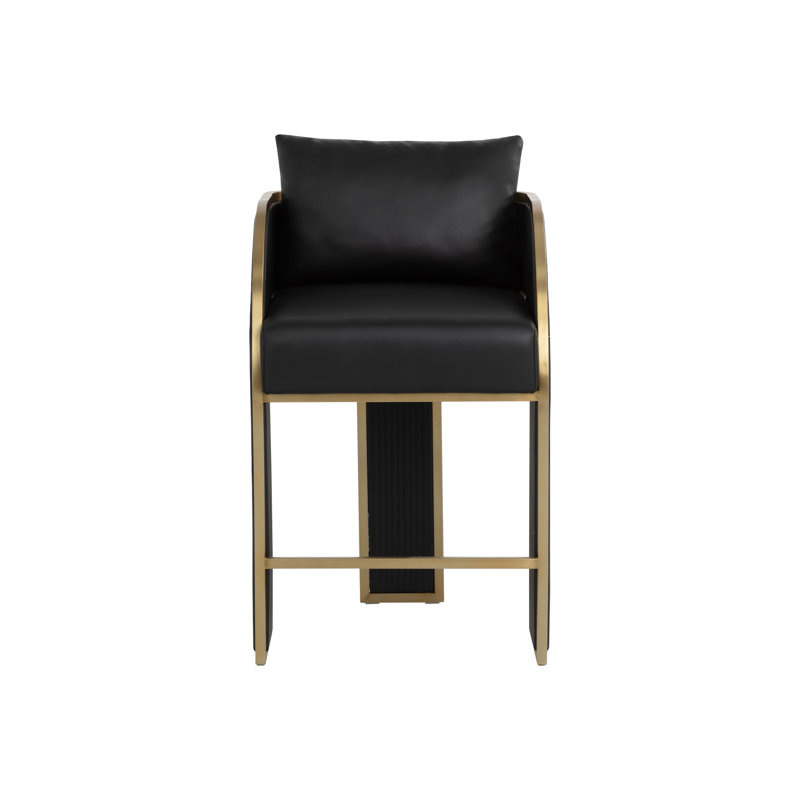 Tabouret de comptoir Baz - noir Napa, Noir, Tabouret de comptoir (siège d'une hauteur de 26 p