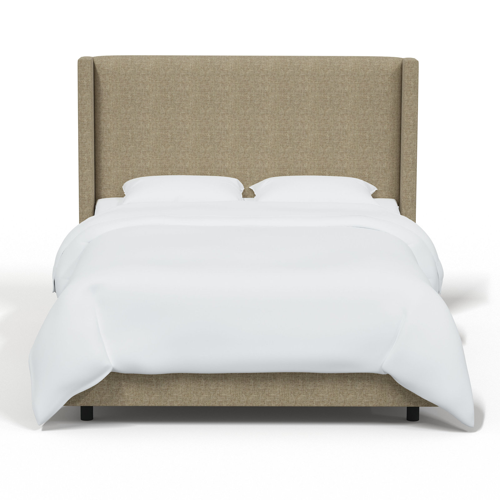 Hanson Upholstered Wingback Bed, California King, Zuma Natural Textured Linen