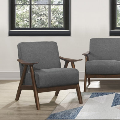 Chaise d'appoint rembourrée en tissu Modern Home Furniture avec finition noyer, coussins confortables et fabrication durable