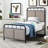 Upholstered Platm Metal Bed Frame