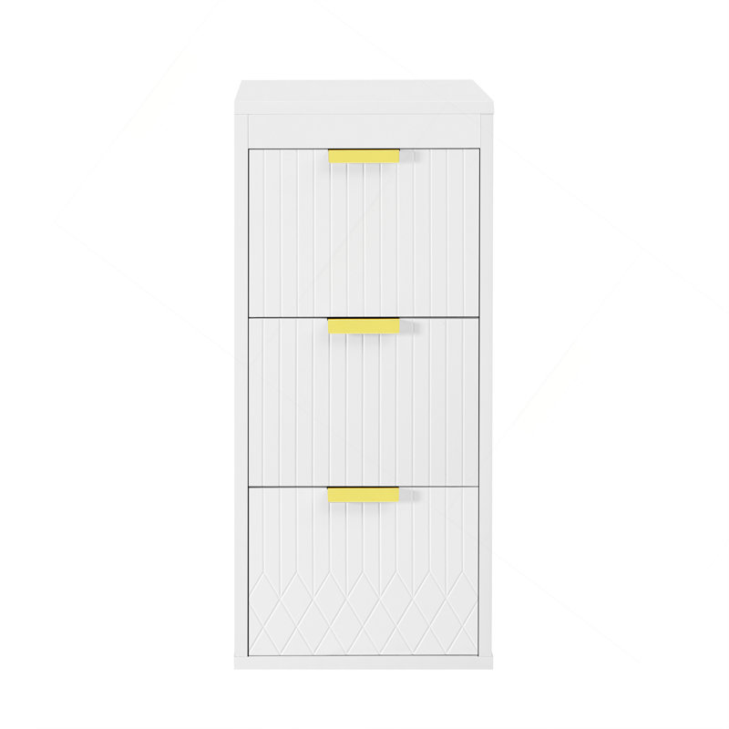 Wall Mounted Floating Cabinet, 12inch Side Cabinet with Drawers, Mutifunctional Cabinet for Bathroom, Living Room (Bathroom Vanity Not Included)
