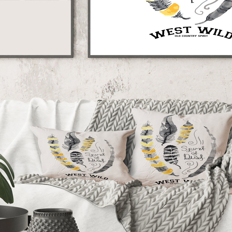 Ethnic Plume Feathers Rectangular Pillow Cover & Insert