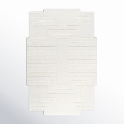 Loretto Hand-Loomed White Wool Rug