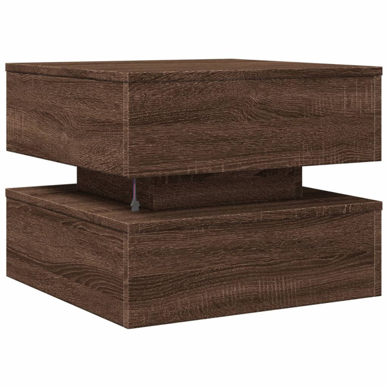 Caylen Block Coffee Table, Brown Oak